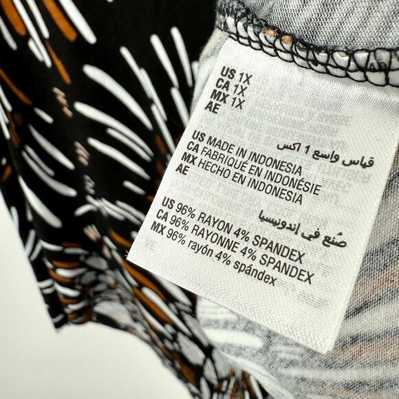 JM Collection Plus Size 1X Black Stretchy Blouse Shirt Top Business Winter Cozy - Picture 6 of 7